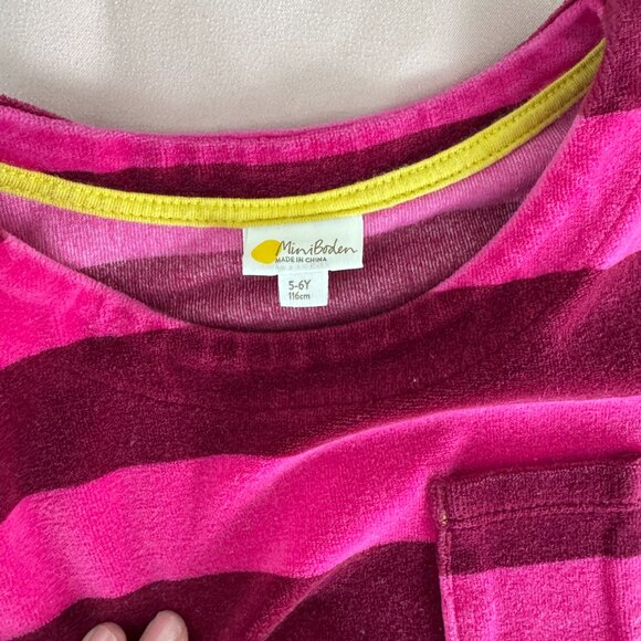 Boden Velour Stripe Dress, size 5-6Y - Picture 6 of 6
